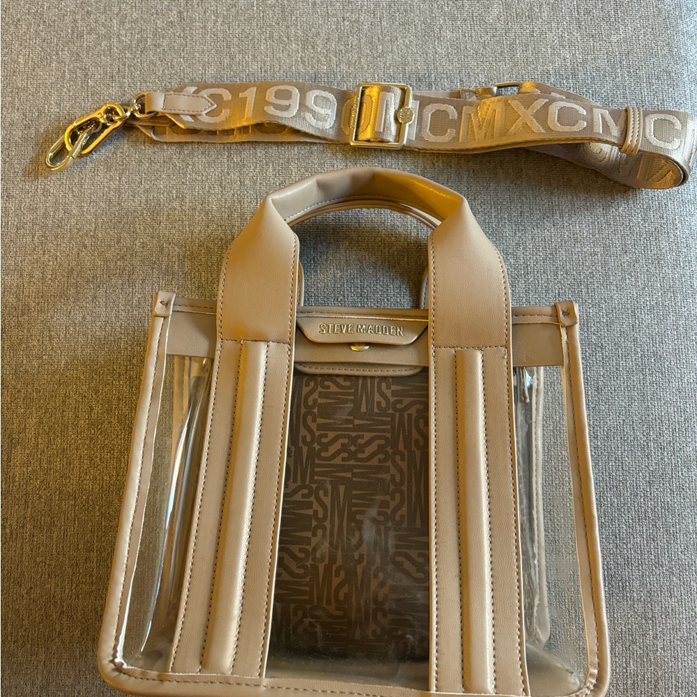 Steve Madden Beige/ Clear Bag